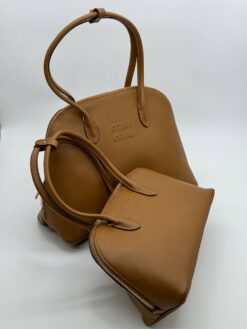 Сумка Miu Miu Leather (два размера 32/18 и 38/27 см) коричневая