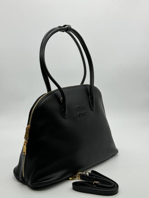 Сумка Miu Miu Leather (два размера 32/18 и 38/27 см) чёрная - фото 3