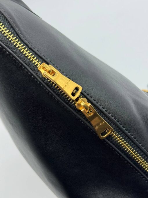 Сумка Miu Miu Leather (два размера 32/18 и 38/27 см) чёрная - фото 5