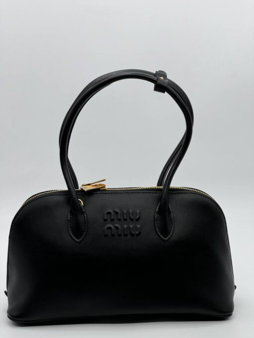 Сумка Miu Miu Leather (два размера 32/18 и 38/27 см) чёрная - фото 11