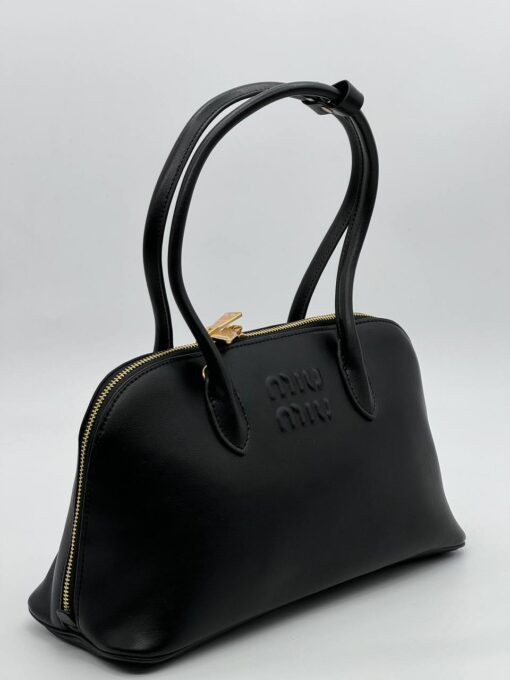 Сумка Miu Miu Leather (два размера 32/18 и 38/27 см) чёрная - фото 12