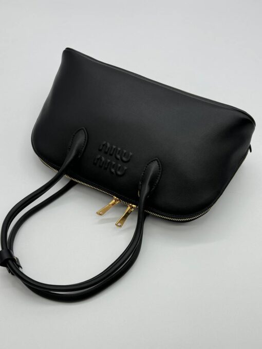 Сумка Miu Miu Leather (два размера 32/18 и 38/27 см) чёрная - фото 14