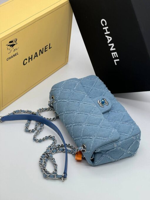 Женская сумка Chanel 26x14 голубая A127605 - фото 4