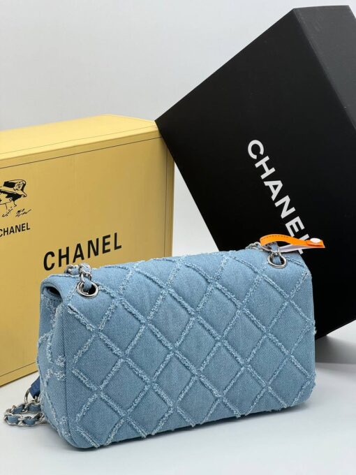 Женская сумка Chanel 26x14 голубая A127605 - фото 5