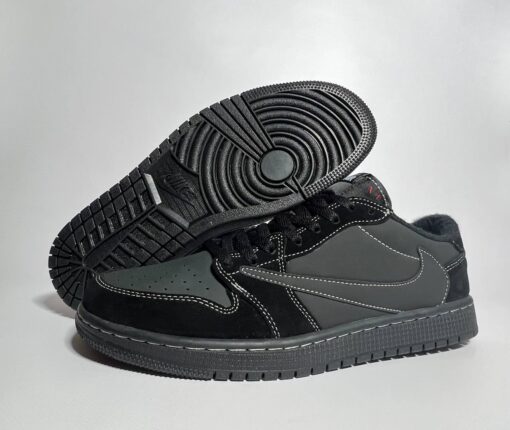 Кроссовки Nike Air Jordan 1 Low x Travis Scott чёрные - фото 3