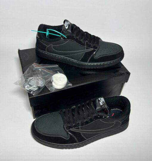 Кроссовки Nike Air Jordan 1 Low x Travis Scott чёрные - фото 6
