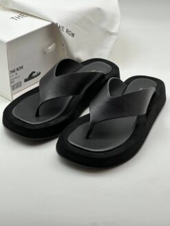 Шлёпанцы женские The Row Ginza Sandal in Suede F1138L Black