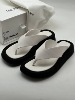 Шлёпанцы женские The Row Ginza Sandal in Suede F1138L White