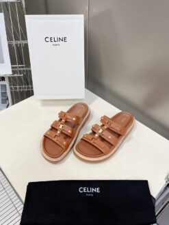 Шлёпанцы Celine Tippi Slide In Calfskin A128309 Brown