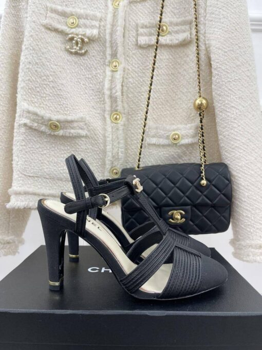Босоножки Chanel Goatskin Grosgrain G31321 Y50006 Black - фото 2