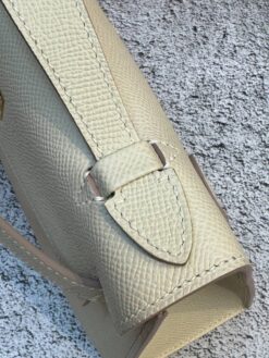 Женская сумка Hermes Kelly Pochette 22 Epsom Gold Hardware Premium L.Beige