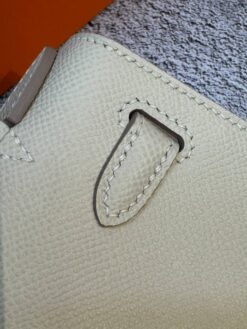 Женская сумка Hermes Kelly Pochette 22 Epsom Gold Hardware Premium L.Beige