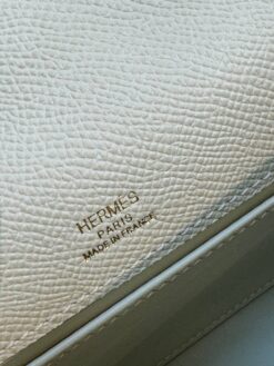 Женская сумка Hermes Kelly Pochette 22 Epsom Gold Hardware Premium L.Beige