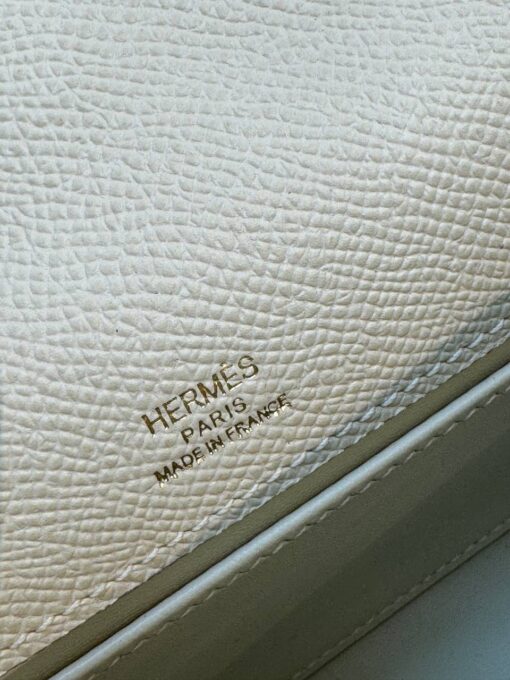 Женская сумка Hermes Kelly Pochette 22 Epsom Gold Hardware Premium L.Beige - фото 3