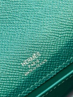 Женская сумка Hermes Kelly Pochette 22 Epsom Palladium Hardware Premium Green