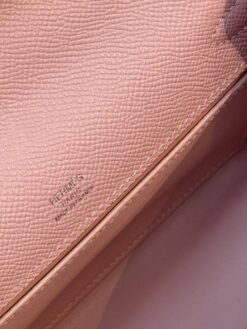 Женская сумка Hermes Kelly Pochette 22 Epsom Palladium Hardware Premium Pink