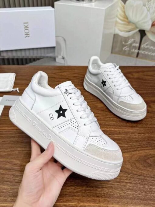 Кроссовки Christian Dior Star White Calfskin and Suede GR Platform White Blk - фото 1