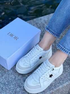 Кроссовки Christian Dior Star White Calfskin and Suede GR Platform White Blk