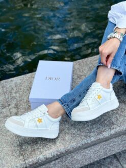 Кроссовки Christian Dior Star White Calfskin and Suede GR Platform White Gld