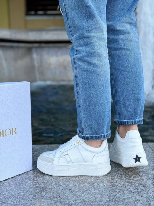 Кроссовки Christian Dior Star White Calfskin and Suede GR Platform White Gld - фото 2