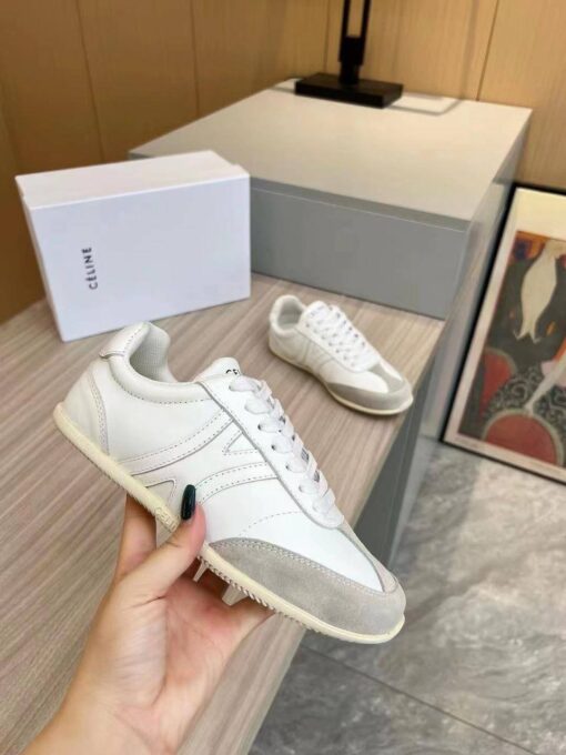 Кроссовки Celine Jogger Low Lace-Up In Calfskin & Suede Calfskin White Wht - фото 3