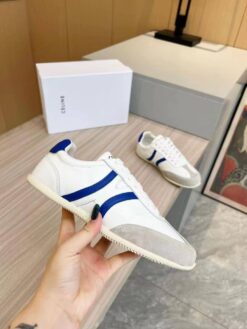 Кроссовки Celine Jogger Low Lace-Up In Calfskin & Suede Calfskin White Blue