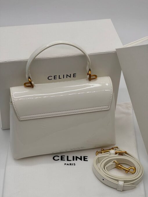 Женская кожаная сумка Celine A129292 белая (два размера 22 и 26 см) - фото 3