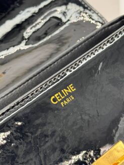 Женская кожаная сумка Celine A129307 чёрная (два размера 22 и 26 см)