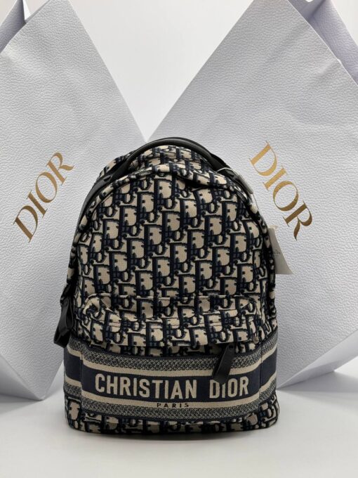 Рюкзак Christian Dior Jacquard Fabric A129359 чёрно-бежевый (ширина 25 и 30 см) - фото 2