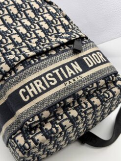 Рюкзак Christian Dior Jacquard Fabric A129359 чёрно-бежевый (ширина 25 и 30 см)