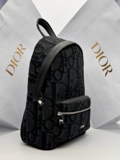Рюкзак Christian Dior Jacquard Fabric A129369 тёмно-серый (ширина 25 и 30 см)