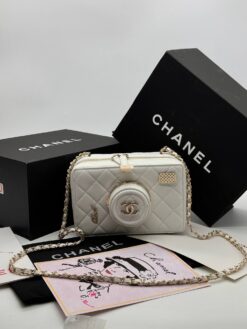 Сумка-камера фотоаппарат Chanel 20/12 см A129408 белая