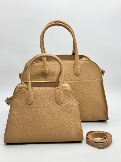 Сумка The Row Soft Margaux in Grainy Leather Beige (два размера 26 и 40 см) - фото 1