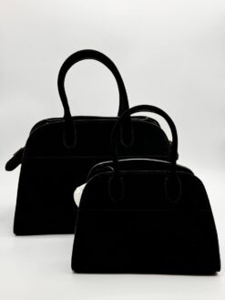 Сумка The Row Soft Margaux in Suede Black (два размера 26 и 40 см)
