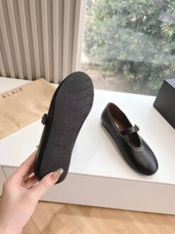 Балетки Alaia Ballet Flats on Lambskin Premium AA3A029 Black