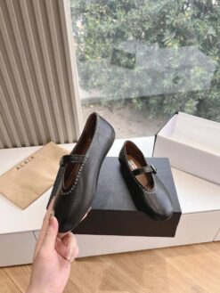 Балетки Alaia Ballet Flats on Lambskin Premium AA3A029 Black