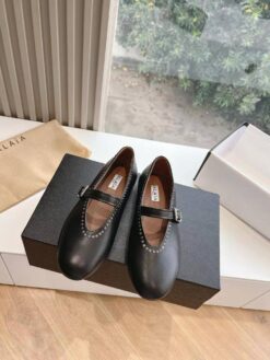 Балетки Alaia Ballet Flats on Lambskin Premium AA3A029 Black