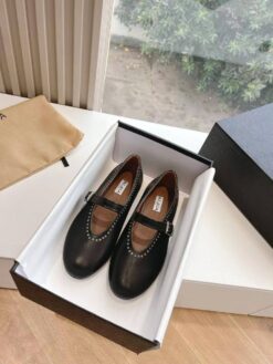 Балетки Alaia Ballet Flats on Lambskin Premium AA3A029 Black