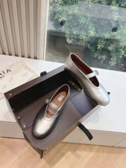 Балетки Alaia Ballet Flats on Lambskin Premium AA3A029 Silver