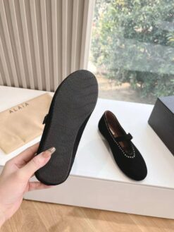 Балетки Alaia Ballet Flats on Suede Premium AA3A029 Black