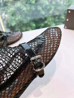 Летние сапоги из сетки Alaia In Fishnet High Flats Flats Premium AA3A052 Black