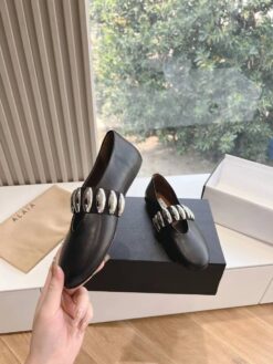 Балетки Alaia Ballet Flats on Lambskin Premium AA3A031 Black