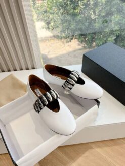 Балетки Alaia Ballet Flats on Lambskin Premium AA3A031 White