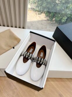 Балетки Alaia Ballet Flats on Lambskin Premium AA3A031 White