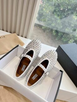 Балетки Alaia Strass Lambskin Ballet Flats Premium AA3A029 White