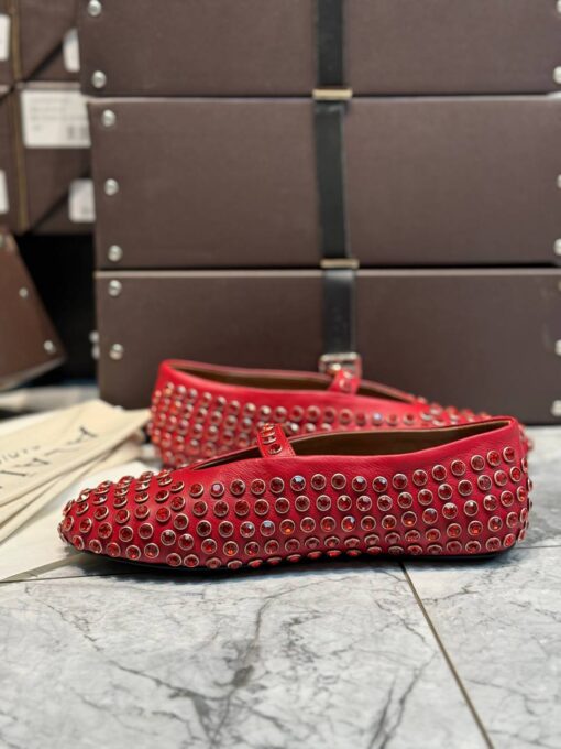 Балетки Alaia Strass Lambskin Ballet Flats Premium AA3A029 Red - фото 2