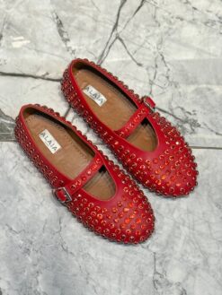 Балетки Alaia Strass Lambskin Ballet Flats Premium AA3A029 Red