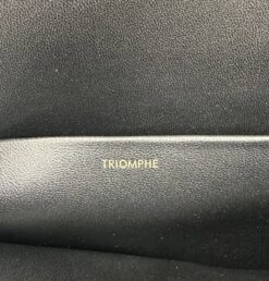 Женская сумочка на плечо Celine Classique Triomphe Bag In Shiny Calfskin 187363BF4 премиум 22/15 см чёрная