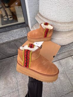 Угги женские UGG Ultra Mini Hi Platform SS25 Chestnut