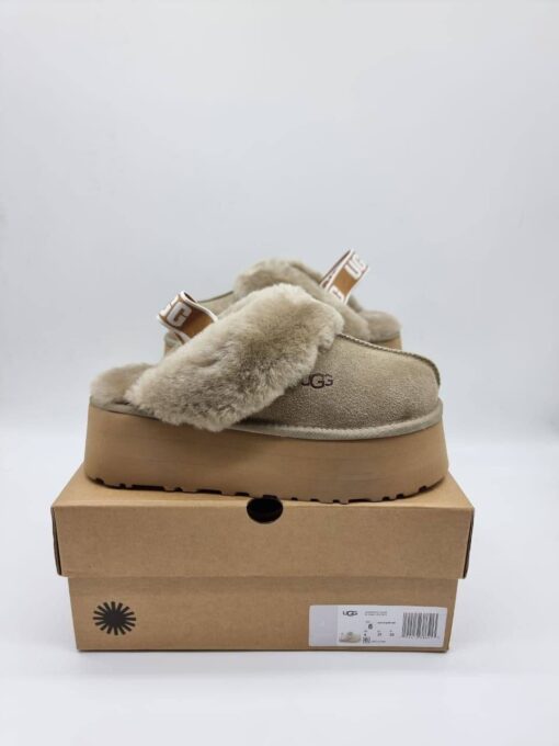 Угги тапочки UGG Funkette Platform Olive - фото 2